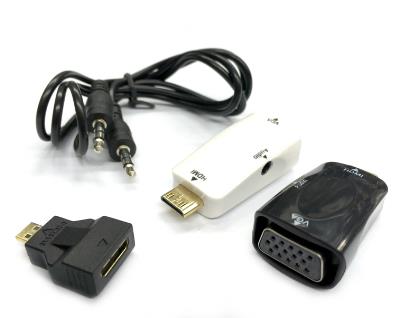 Micro/Mini HDMI to VGA Adapter w/ Audio Cable 1m