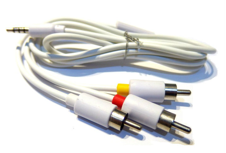 RCA to Audio 3.5mm Cable White 1m