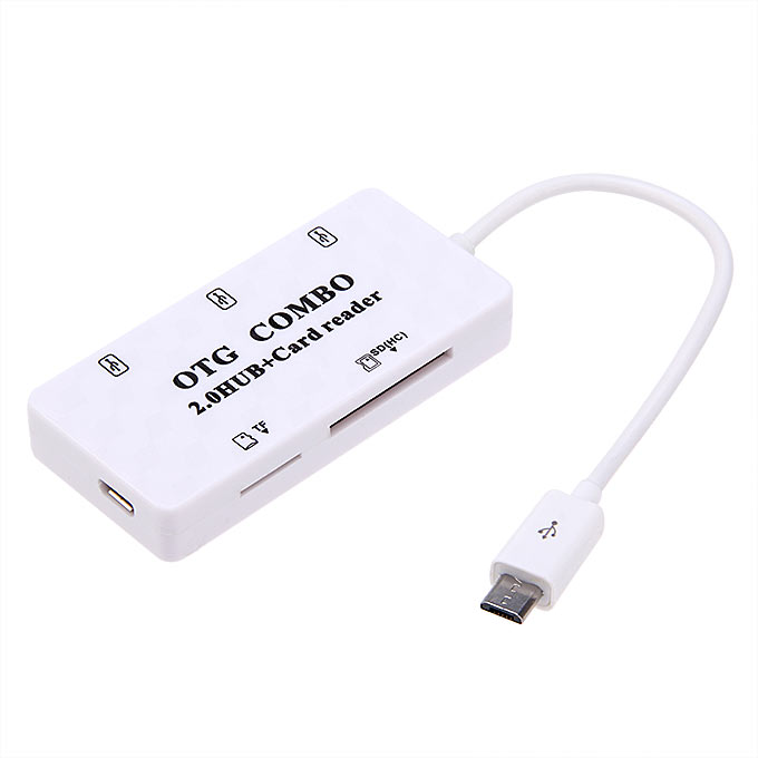 MicroUSB 3 Port USB Hub+Card Reader