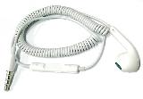 Single Side Spring Earpiece MIC+Volume Control 50cm