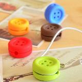 Button Shaped Silicone Earphone Winder