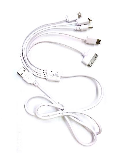 5 in 1 Mobile Charging Cable 1m