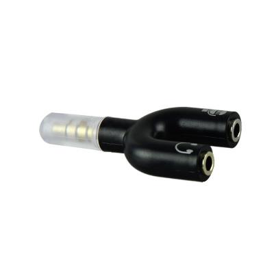 Headphone/MIC Audio Splitter to PC Adapter (Black)