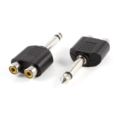 6.3mm Audio Mono Male Plug to RCA Female Jack