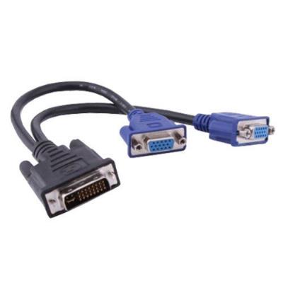 DVI 24+5 to 2x VGA Female Cable 23cm
