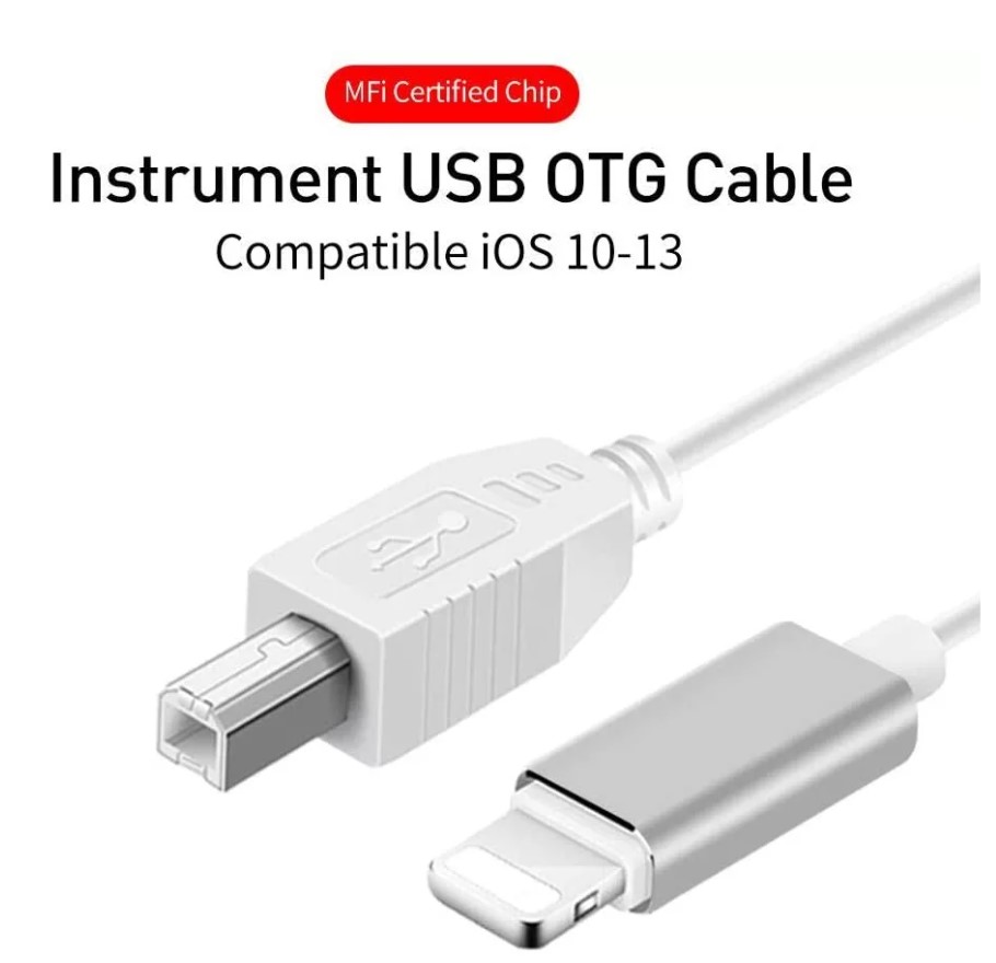 1.5m 8Pin Adapter To USB Type B Adapter OTG Cable Male To Male For iPhone iPad To Electronic Musical Instrument Audio Interface