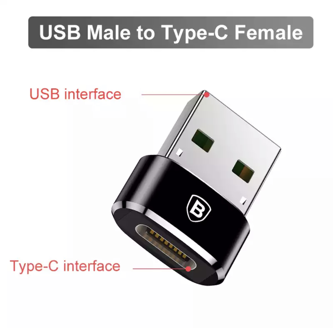 Baseus USB Male to USB-C Female