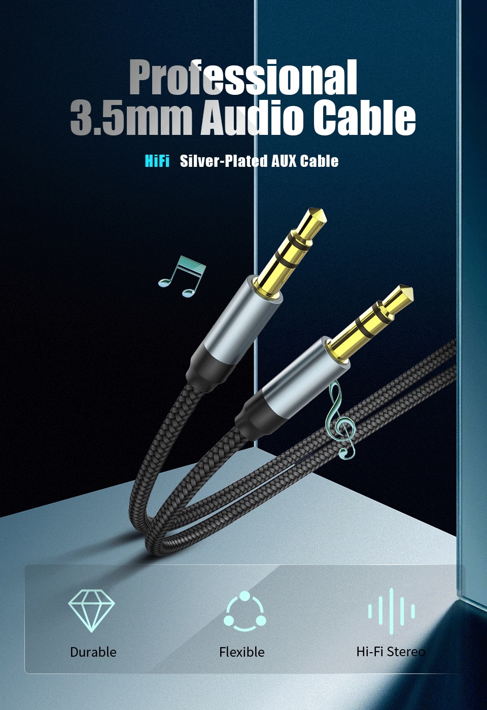 Nylon Braided 3.5mm Audio Cable