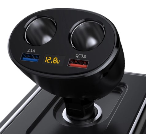 12V Car Cigarette Lighter Charger Dual USB QC3.0