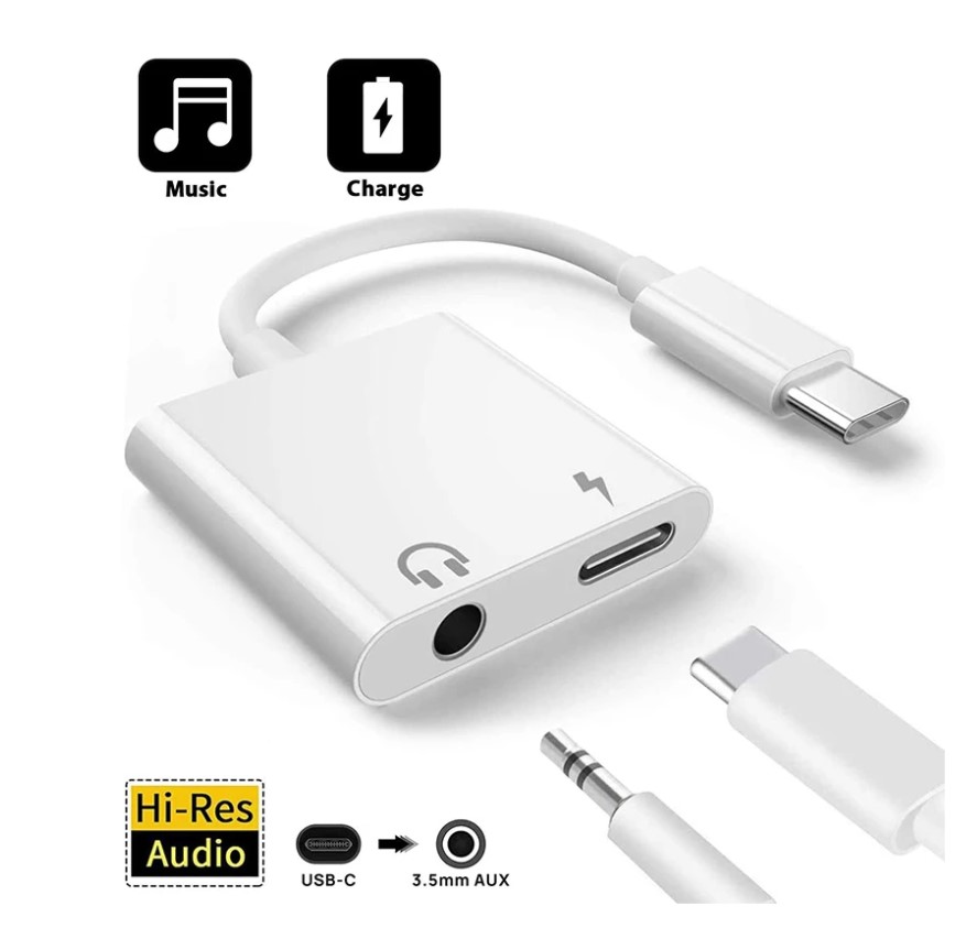 Type C Splitter 2 In 1 Audio Charging Adapter For Samsung S/Note Series
