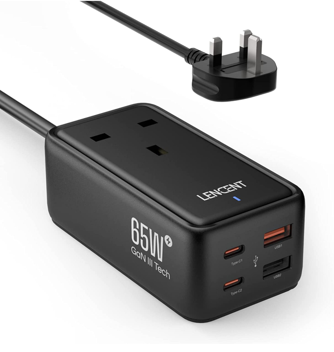 Power Extension Cord with PD 65watt USB charger