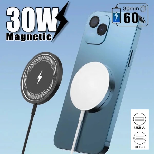 Magnetic 30W Wireless Charger Fast Charging Pad