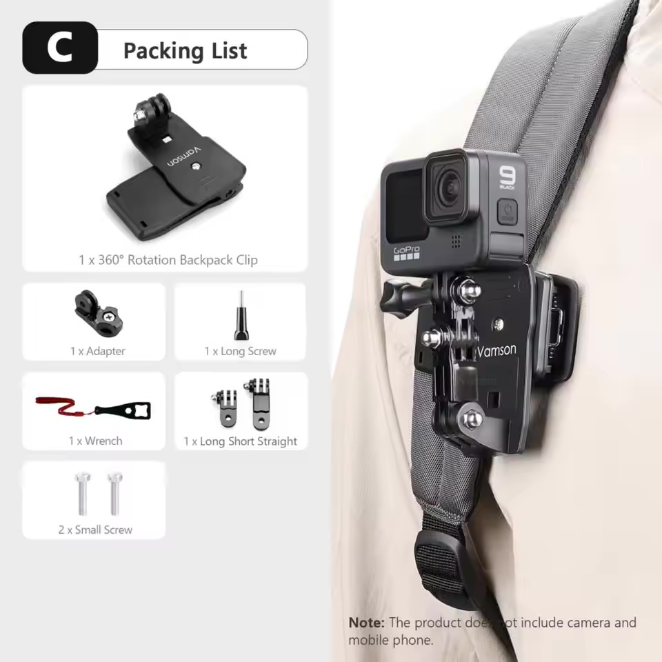 Clip Mount for ActionCam GoPro DJI