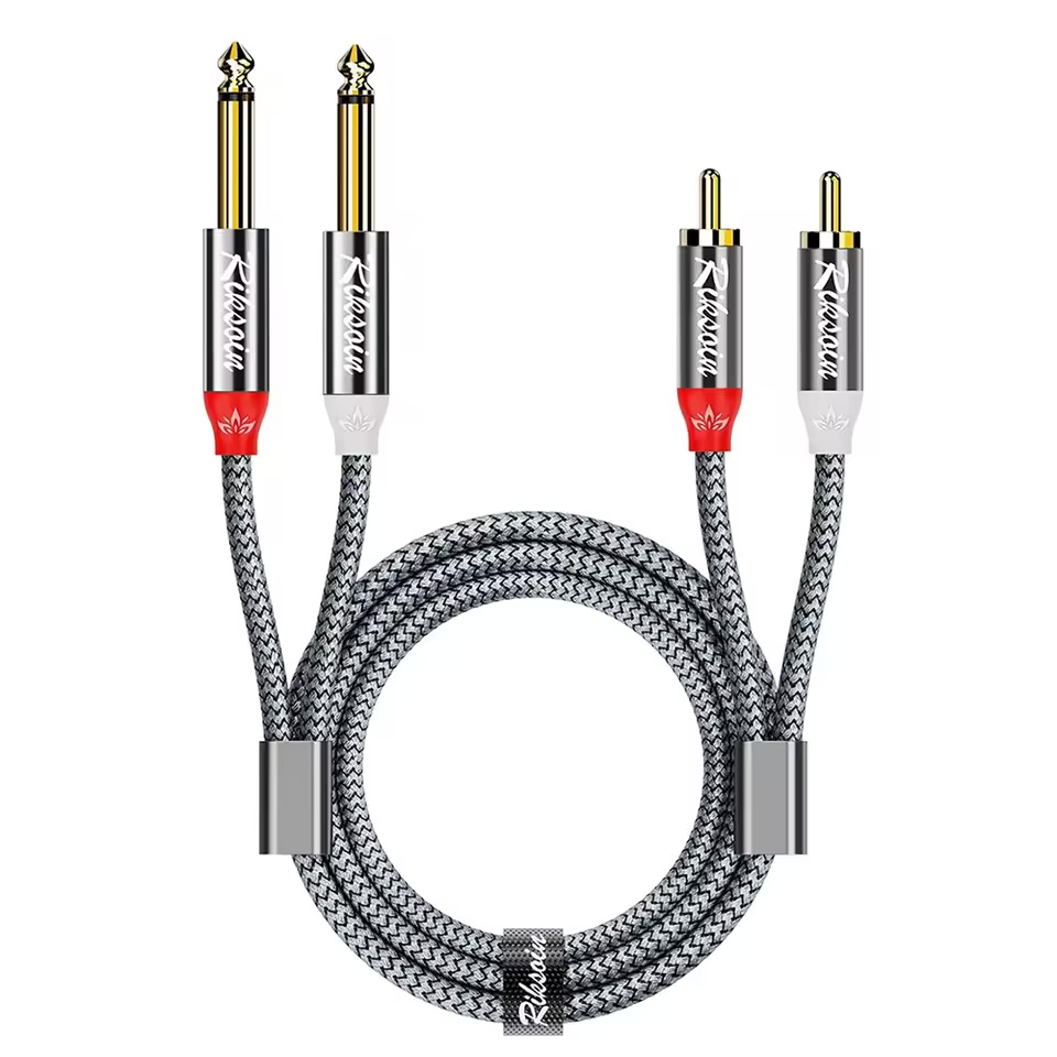 Dual 1/4inch to Dual RCA Cable
