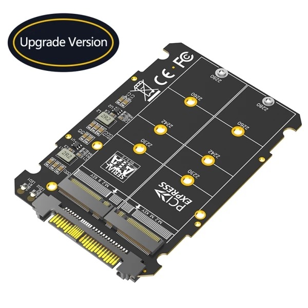 M.2 to U.2 Converter 2in1 M.2 NVMe M-Key/M.2 SATA B-Key to U2