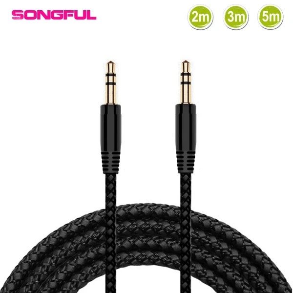 2m/3m/5m 3.5mm Audio Cable Nylon Braided