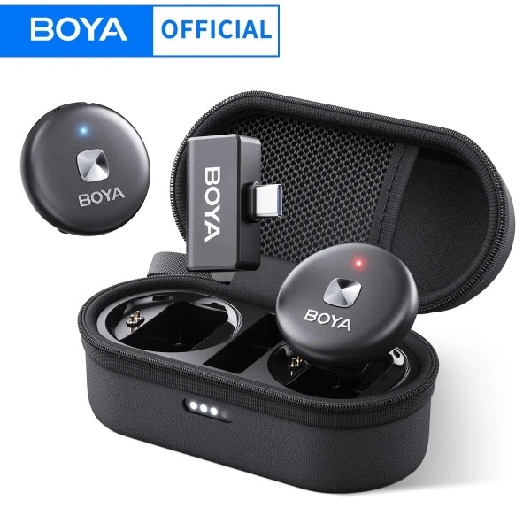 BOYA Omic D/U Wireless Lavalier Lapel Microphone for iPhone iPad Android 