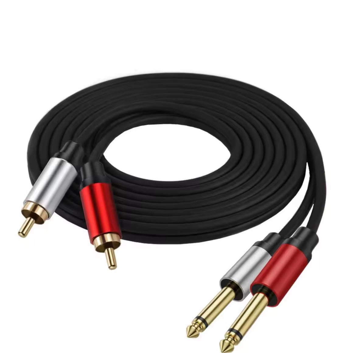 Dual 1/4inch to Dual RCA Cable PVC