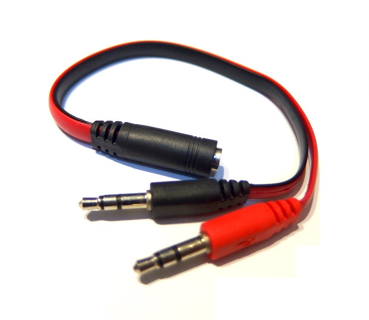 Headphone to MIC/Headset PC Audio Splitter